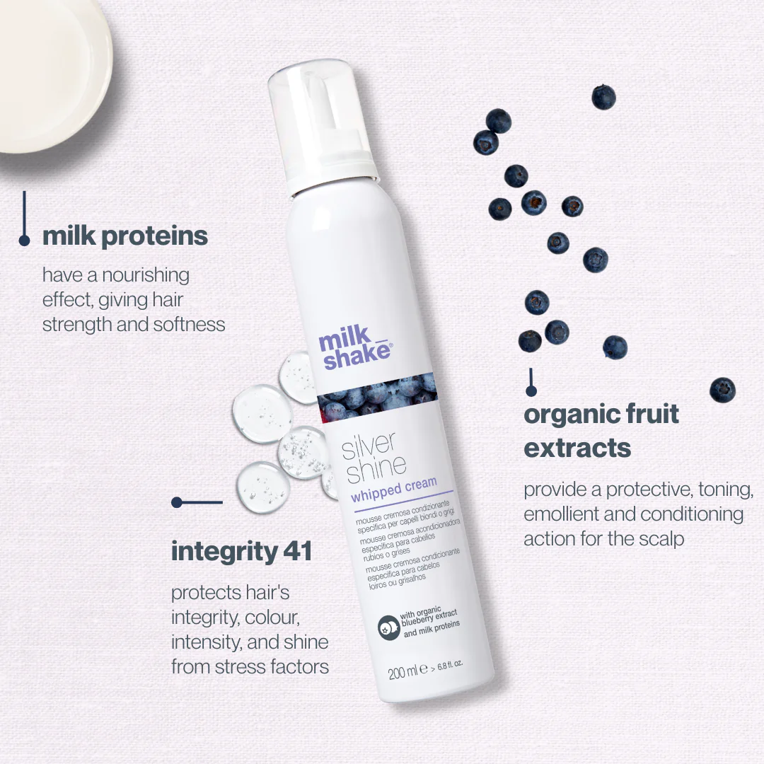 Milk_Shake Milk Shake Silver Shine Whipped Cream 200ml | for Blond &Grey Hair - Image 2